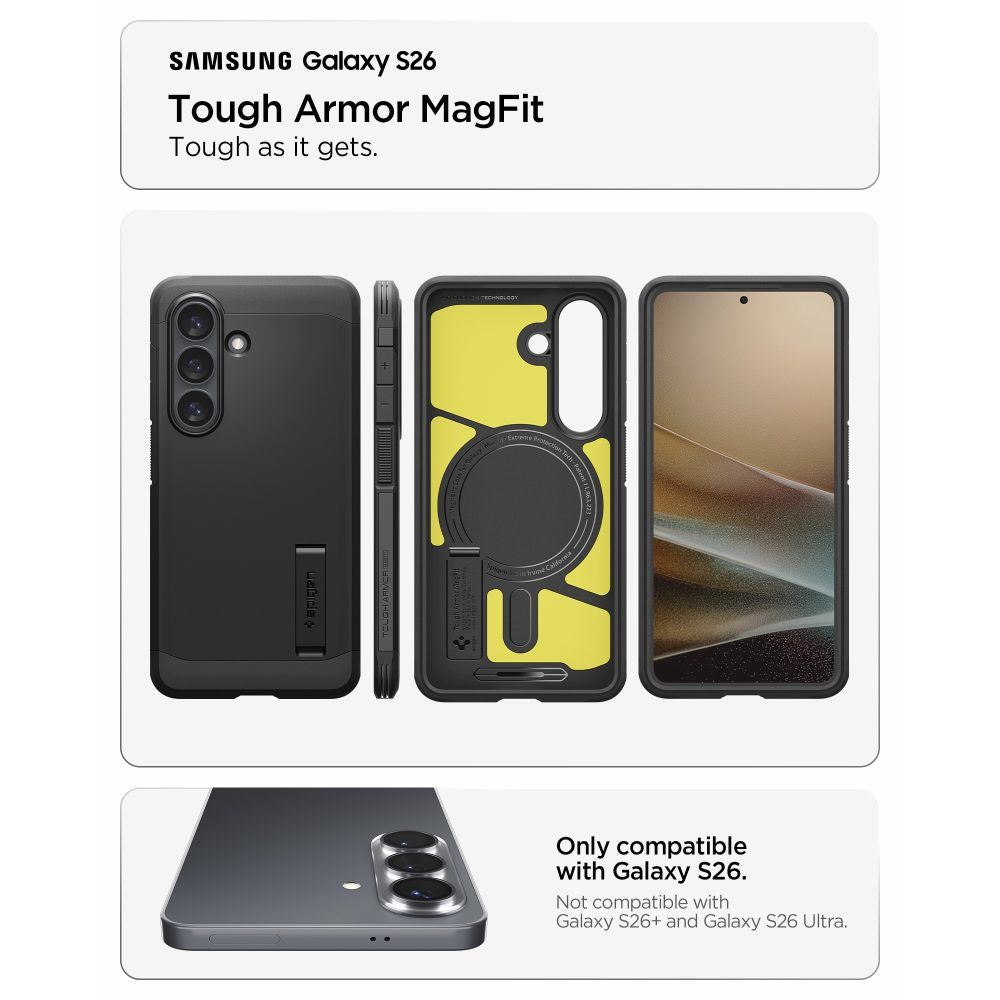 Spigen Tough Armor Mag MagSafe Case for Samsung Galaxy S26 - Black_6