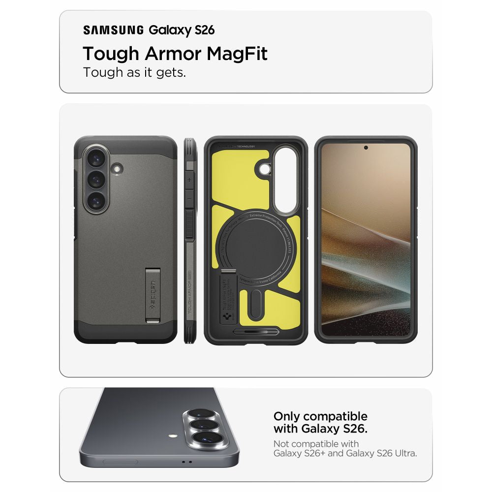 Hard Case Spigen Tough Armor with MagSafe for Samsung Galaxy S26 S942, Gunmetal ACS10739_6