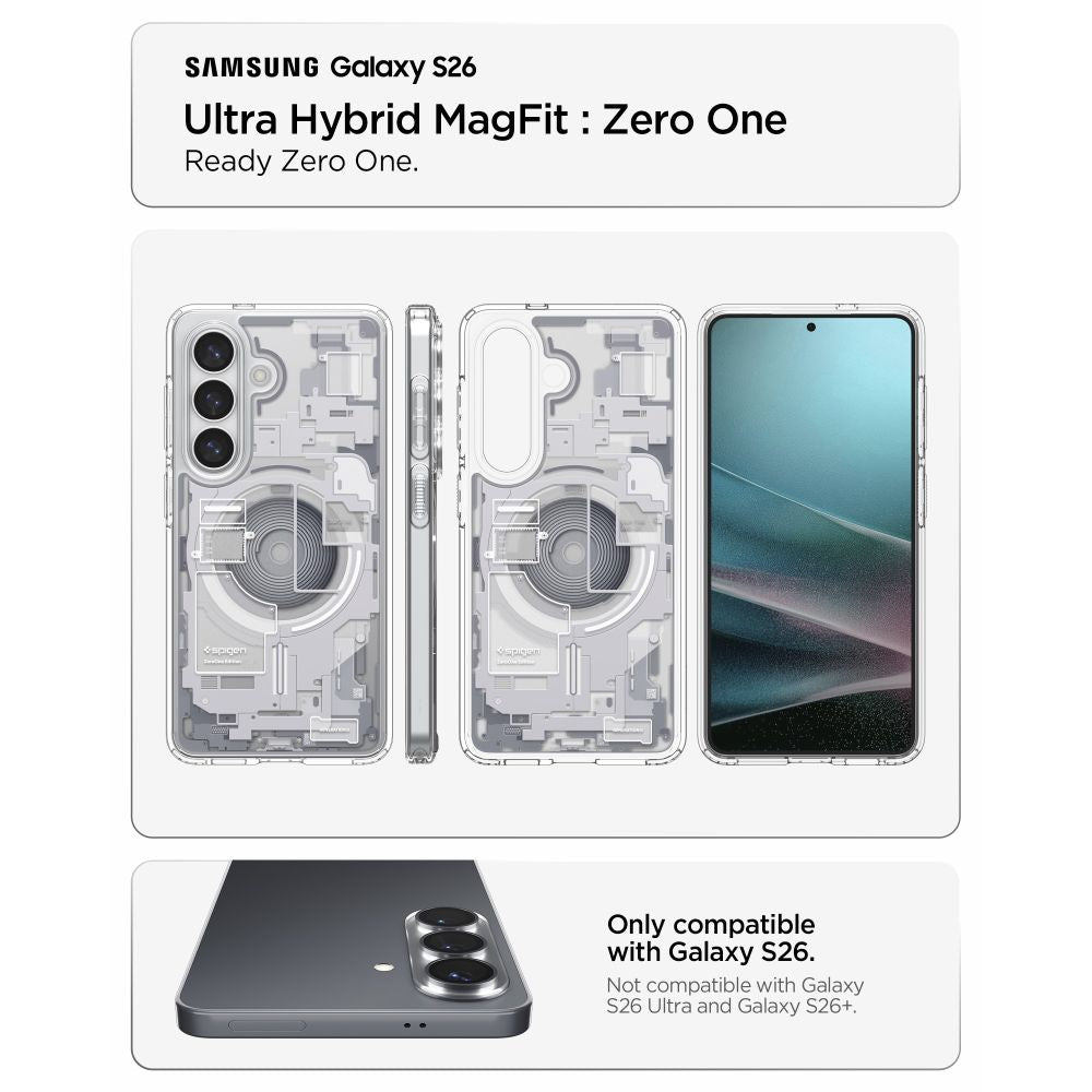 Hard Case Spigen Ultra Hybrid Zero One with MagSafe for Samsung Galaxy S26 S942, White ACS10737_5