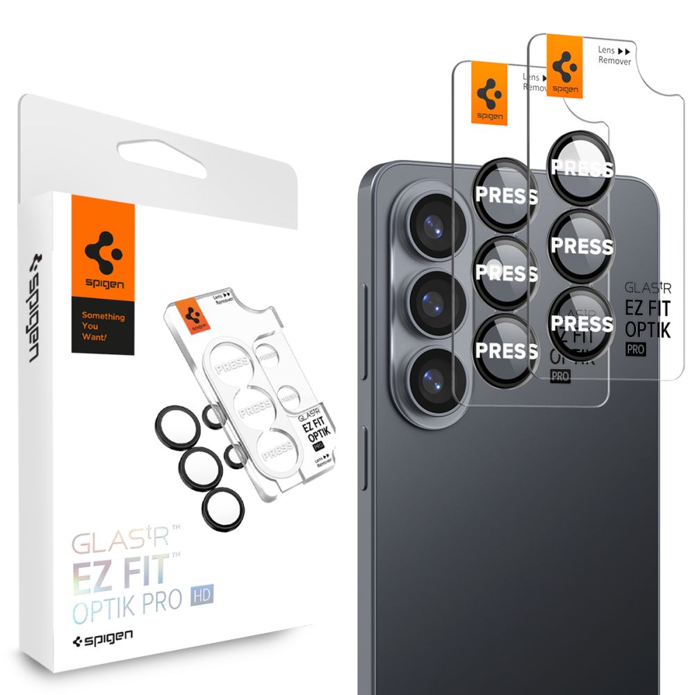 Camera Lens Protector Spigen GlastR EZ FIT Optik Pro HD for Samsung Galaxy S26 S942, 2-Pack, Black AGL11099_0