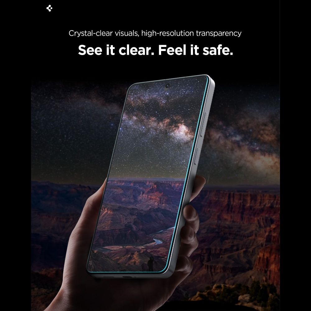 Front Cover Clear Screen Protector Spigen GlastR EZ FIT Pro HD for Samsung Galaxy S26 S942, 2-Pack AGL11095_10