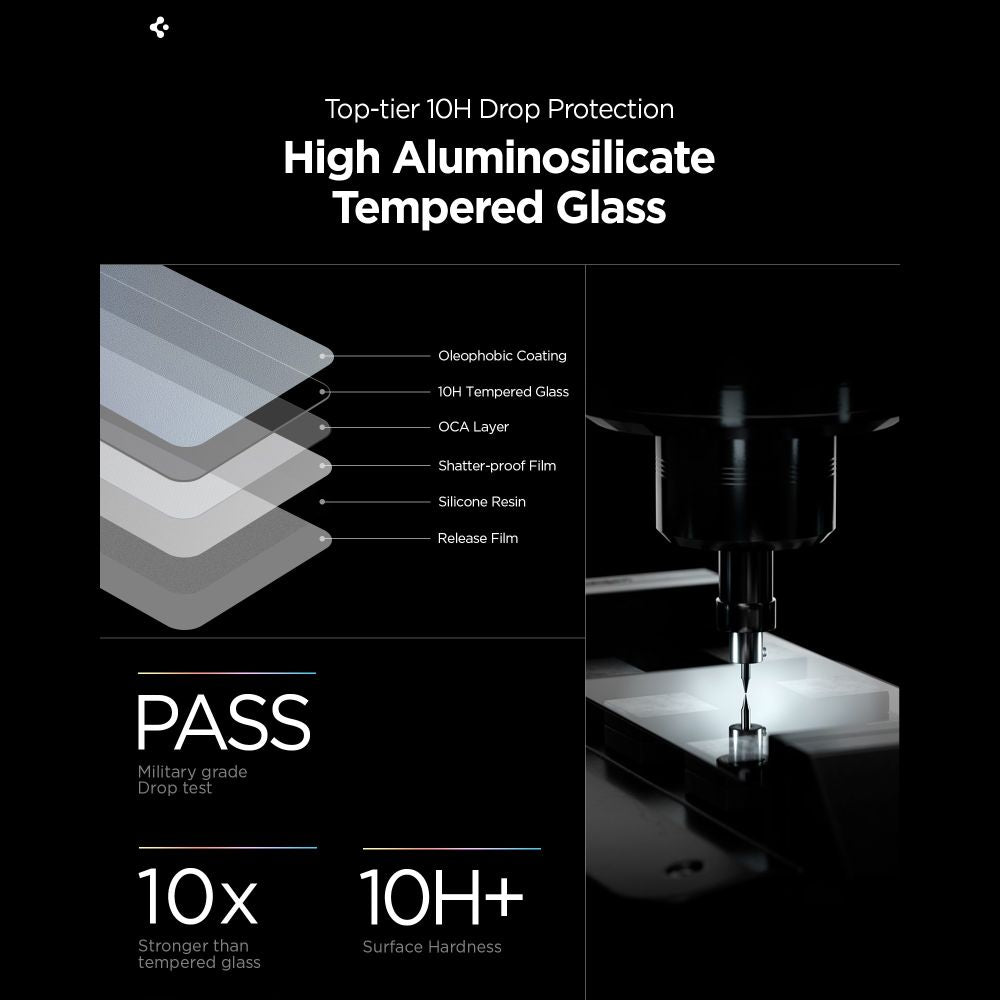 Front Cover Clear Screen Protector Spigen GlastR EZ FIT Pro HD for Samsung Galaxy S26 S942, 2-Pack AGL11095_7