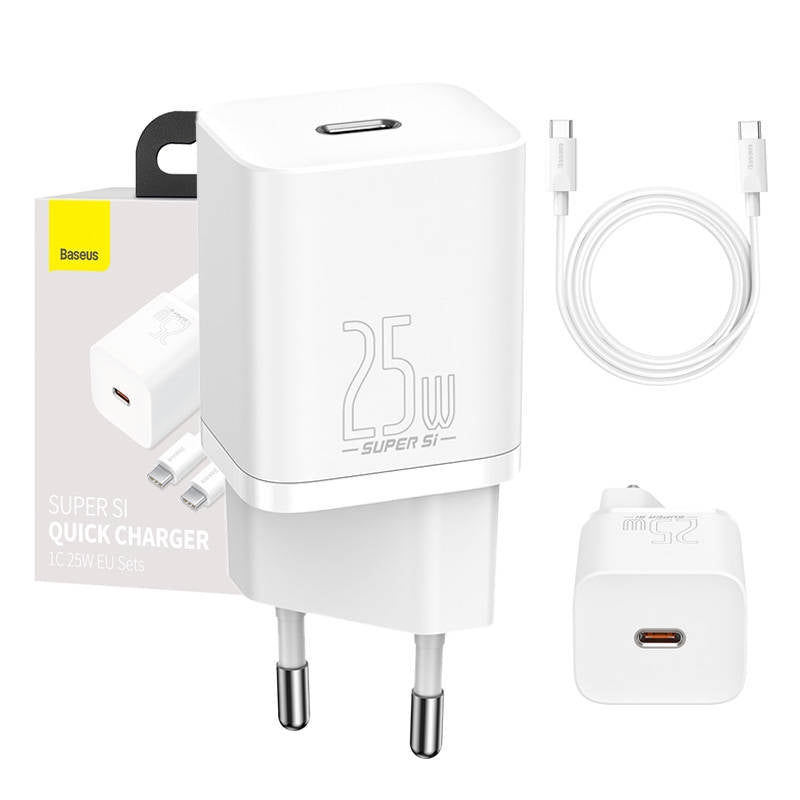 Baseus Super Si Quick Charger 1C 25W with USB-C cable for USB-C 1m (white)_0
