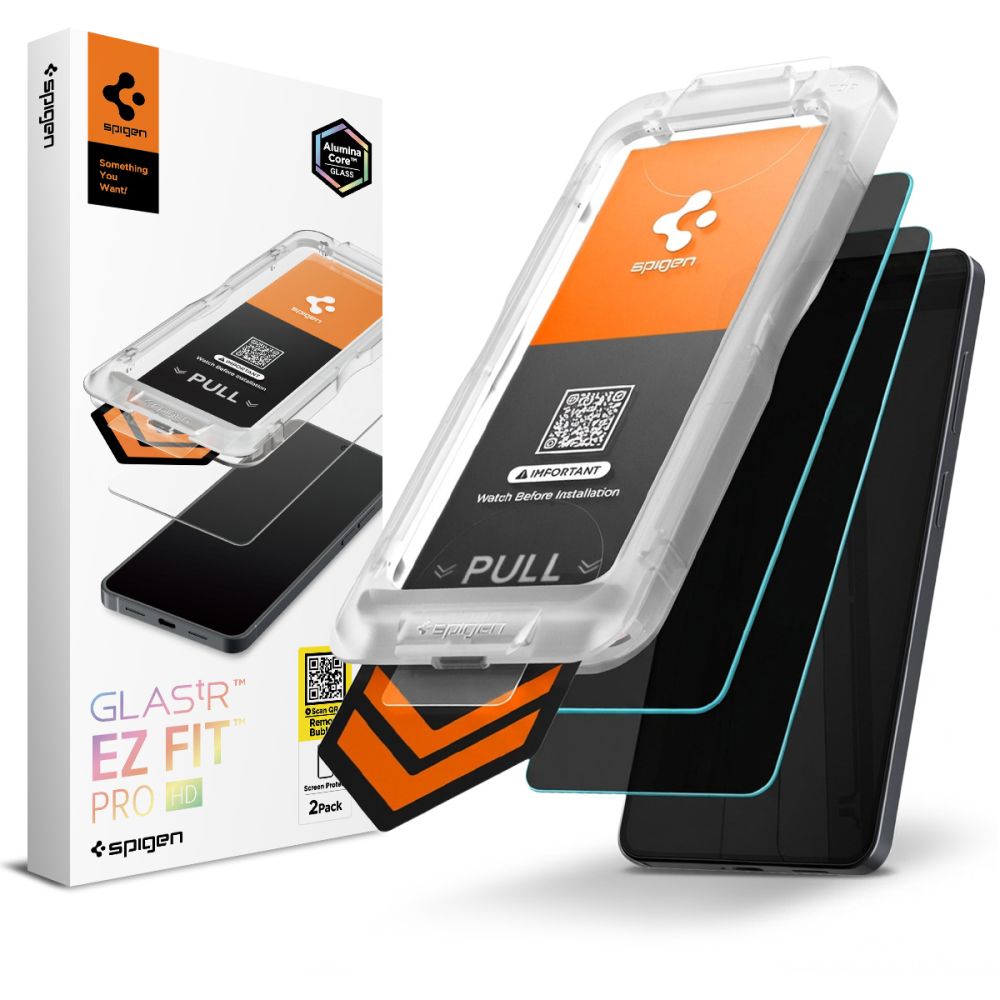 Front Cover Privacy Screen Protector Spigen GlastR EZ FIT Pro HD for Samsung Galaxy S26 Plus S947, 2-Pack AGL11085_0