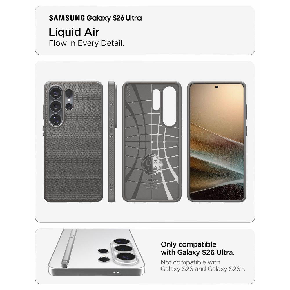 Hard Case Spigen Liquid Air for Samsung Galaxy S26 Ultra S948, Marble Grey ACS11205_5