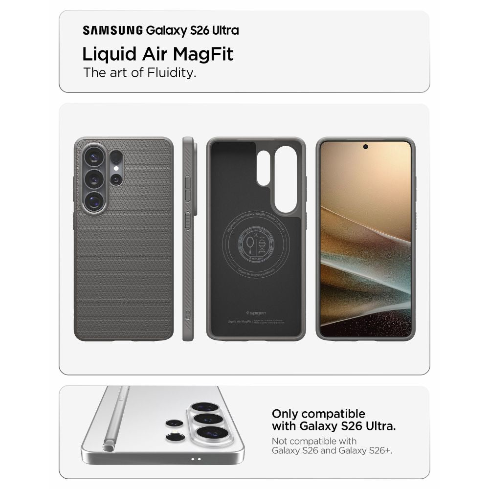 Hard Case Spigen Liquid Air with MagSafe for Samsung Galaxy S26 Ultra S948, Marble Grey ACS10675_6