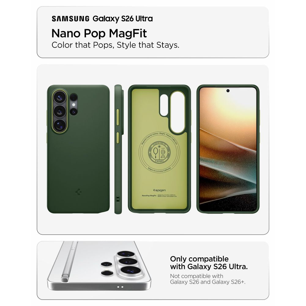 Hard Case Spigen Caseology Nano Pop with MagSafe for Samsung Galaxy S26 Ultra S948, Avo Green ACS11039_7