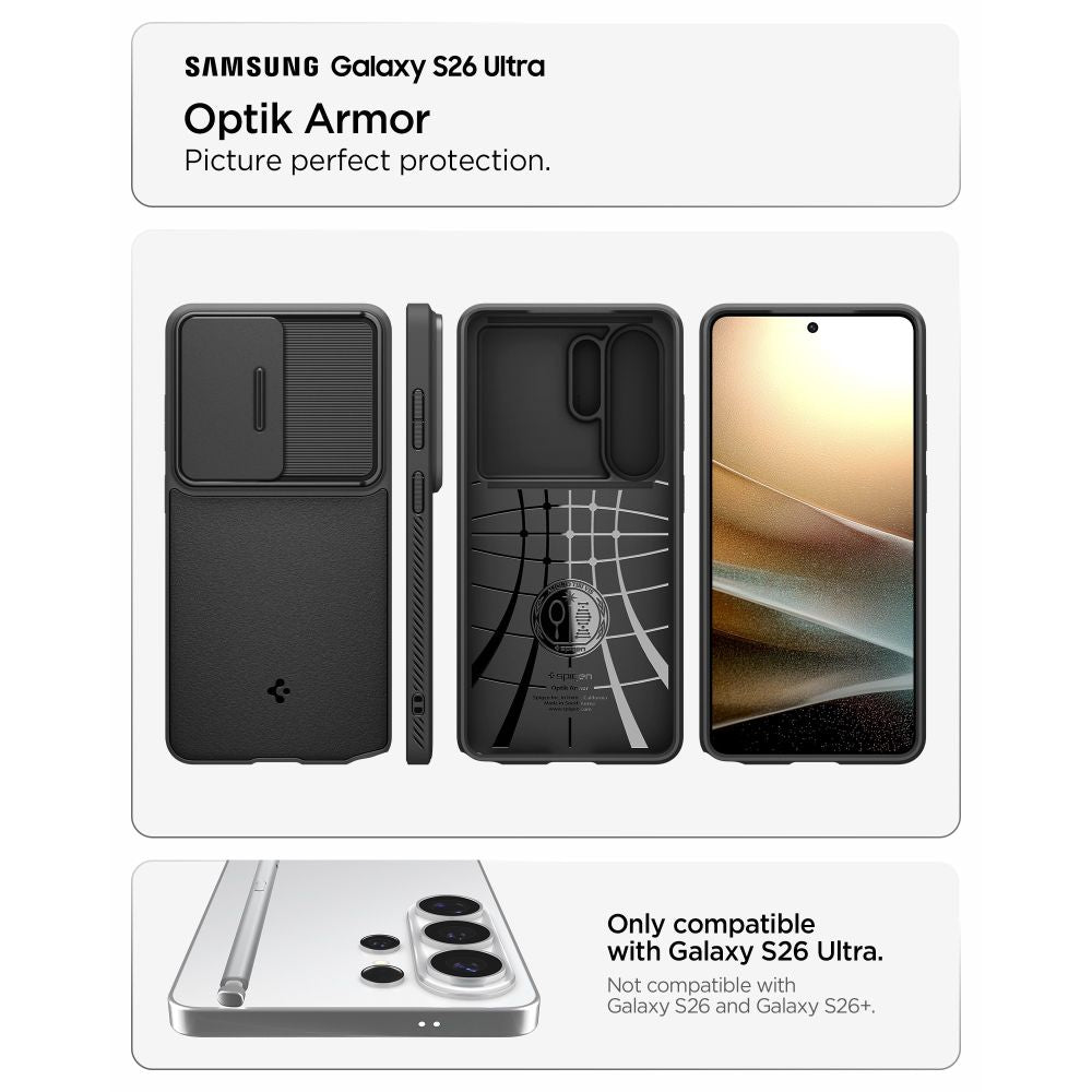 Hard Case Spigen Optik Armor for Samsung Galaxy S26 Ultra S948, Black ACS10687_4