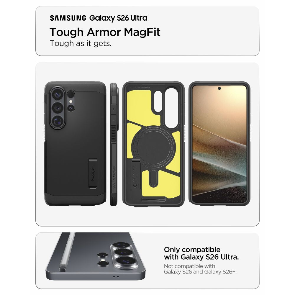 Hard Case Spigen Tough Armor with MagSafe for Samsung Galaxy S26 Ultra S948, Black ACS10684_7