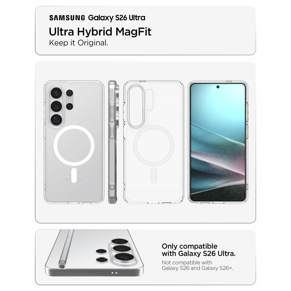Hard Case Spigen Ultra Hybrid with MagSafe for Samsung Galaxy S26 Ultra S948, Clear White ACS10679_5