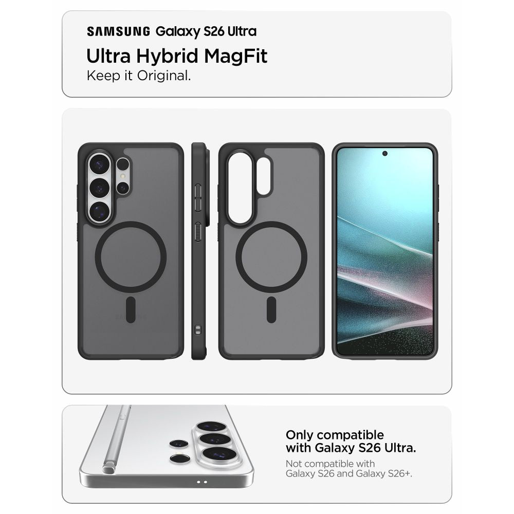 Hard Case Spigen Ultra Hybrid with MagSafe for Samsung Galaxy S26 Ultra S948, Frost Black ACS10681_5