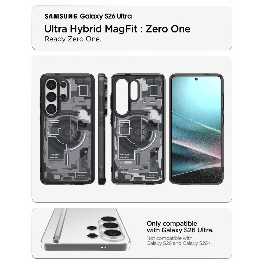 Hard Case Spigen Ultra Hybrid Zero One with MagSafe for Samsung Galaxy S26 Ultra S948, Black ACS10682_5
