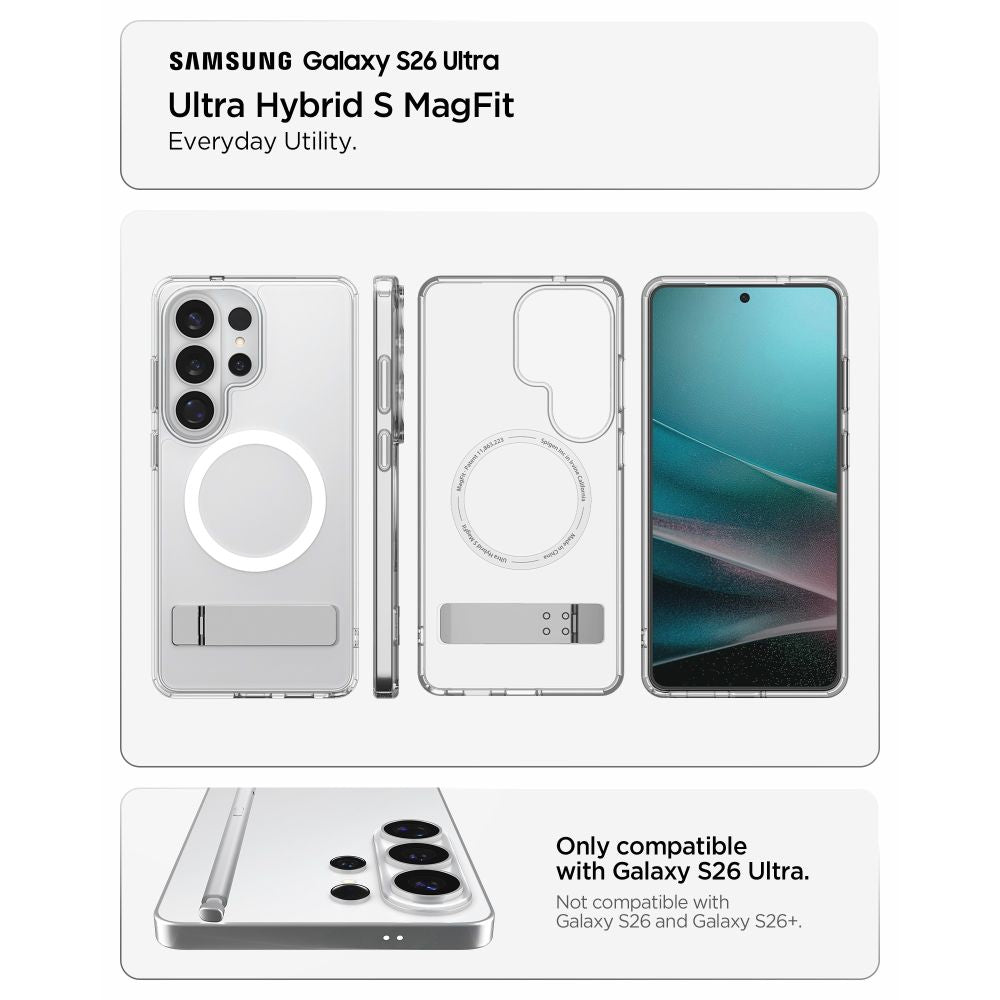 Hard Case Spigen Ultra Hybrid S with MagSafe for Samsung Galaxy S26 Ultra S948, Clear White ACS11032_6