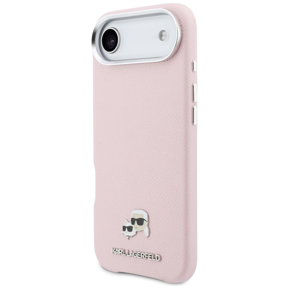 Karl Lagerfeld Karl &amp; Choupette Head Pins Saffiano MagSafe iPhone Air Case - Pink_1