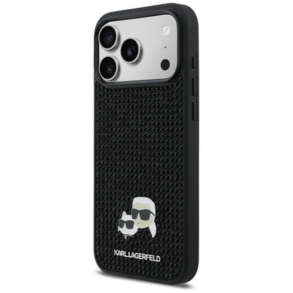 Karl Lagerfeld Rhinestones Karl&amp;Choupette Pin Case for iPhone 17 Pro Max - Black_1