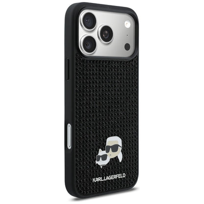 Karl Lagerfeld Rhinestones Karl&amp;Choupette Pin Case for iPhone 17 Pro Max - Black_3