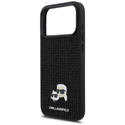 Karl Lagerfeld Rhinestones Karl&amp;Choupette Pin Case for iPhone 17 Pro Max - Black_5