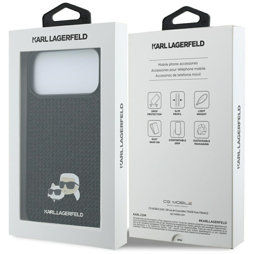 Karl Lagerfeld Rhinestones Karl&amp;Choupette Pin Case for iPhone 17 Pro Max - Black_7