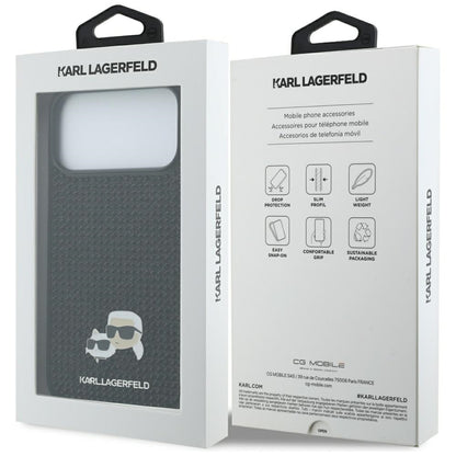 Karl Lagerfeld Rhinestones Karl&amp;Choupette Pin Case for iPhone 17 Pro Max - Black_7