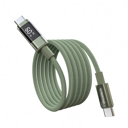 Choetech XCC-1068 PD 60W USB-C - USB-C Cable with Display 1.2 m - Green_1
