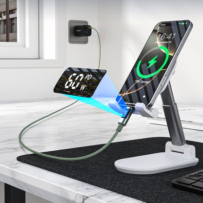 Choetech XCC-1068 PD 60W USB-C - USB-C Cable with Display 1.2 m - Green_4