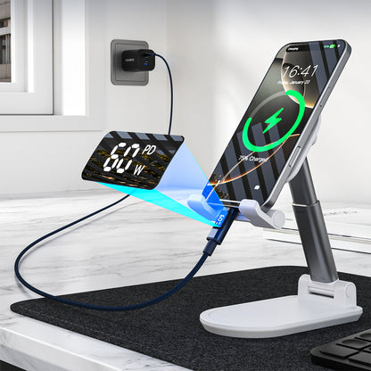 Choetech XCC-1068 PD 60W USB-C - USB-C Cable with Display 1.2 m - Blue_4