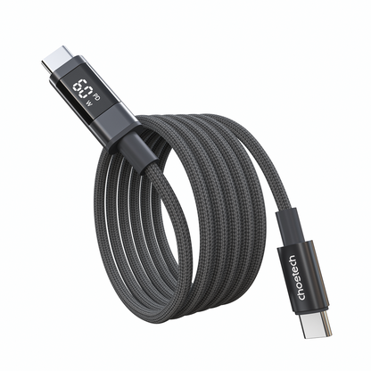 Choetech XCC-1068 PD 60W USB-C - USB-C Cable with Display 1.2 m - Black_1