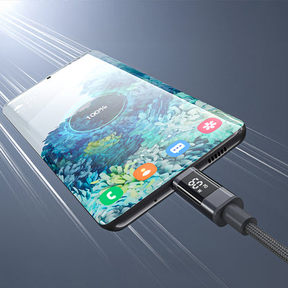 Choetech XCC-1068 PD 60W USB-C - USB-C Cable with Display 1.2 m - Black_3