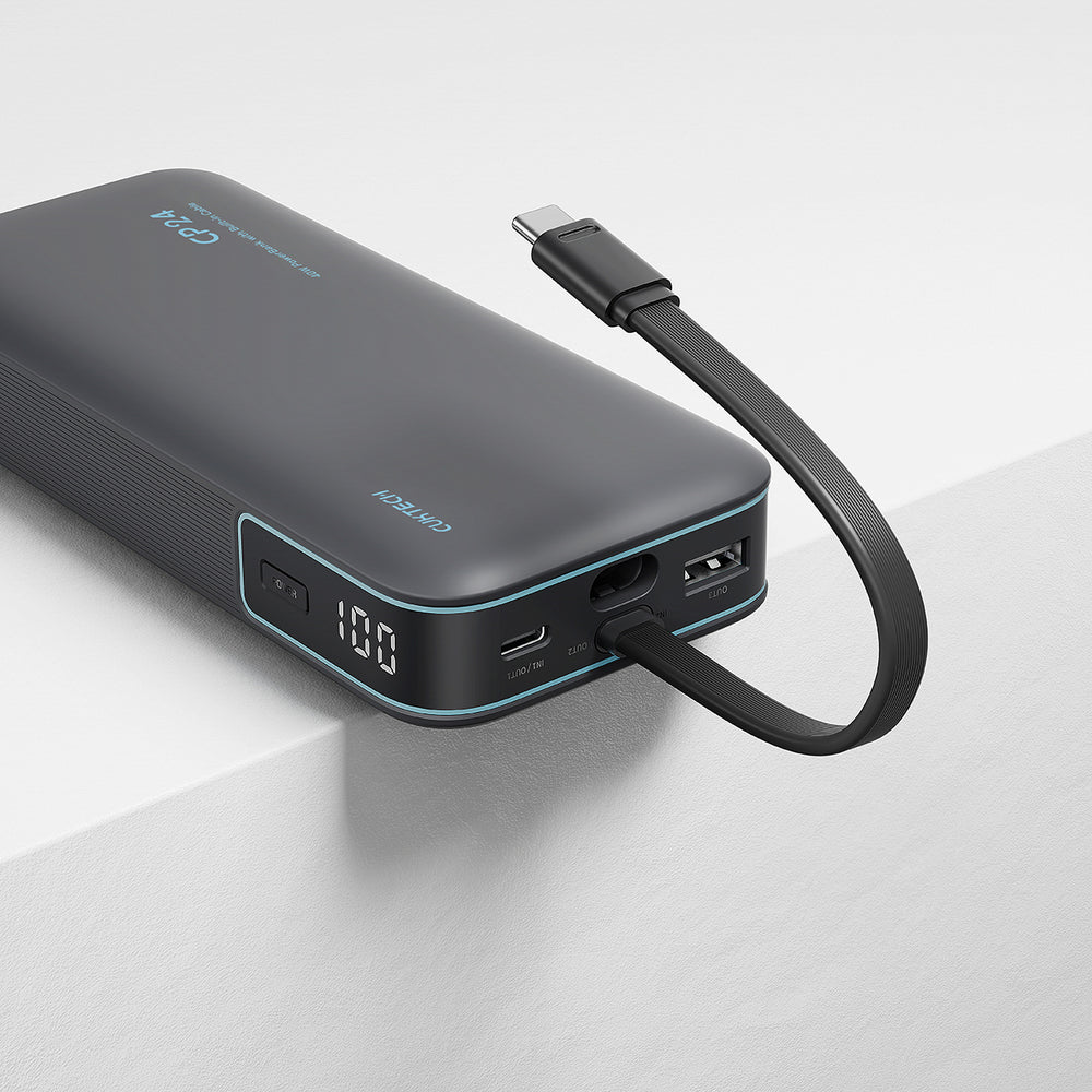 Cuktech LPB200N 40W 20000mAh Powerbank with Integrated Cable - Gray_9