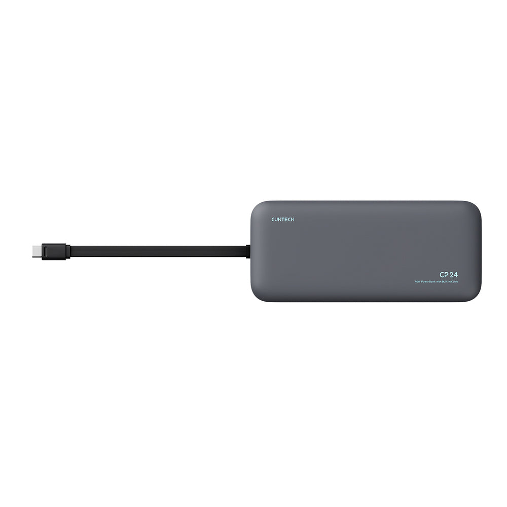 Cuktech LPB200N 40W 20000mAh Powerbank with Integrated Cable - Gray_2