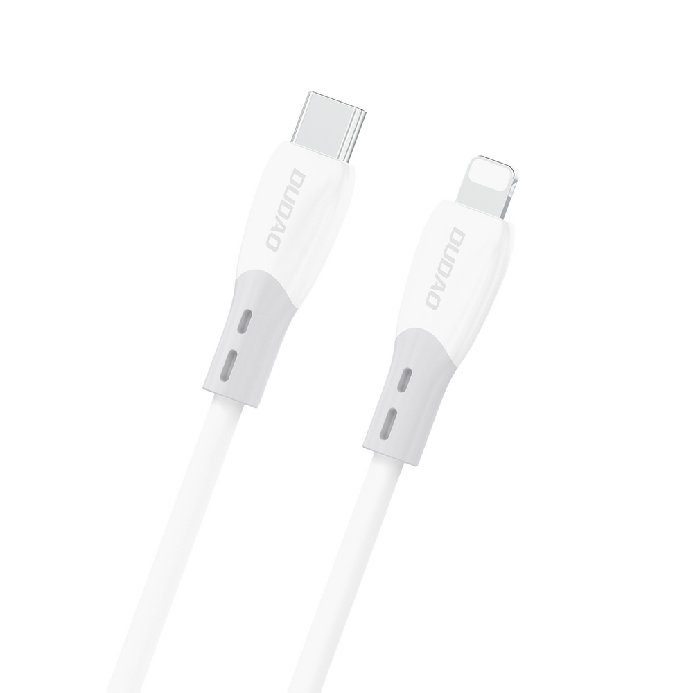 Dudao L25SX 30W USB-C - Lightning Cable with Soft Silicone Braid 1m - White_0