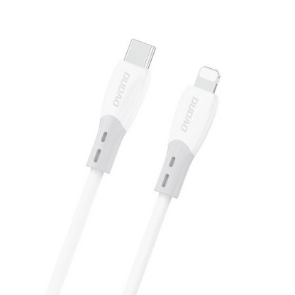 Dudao L25SX 30W USB-C - Lightning Cable with Soft Silicone Braid 1m - White_0