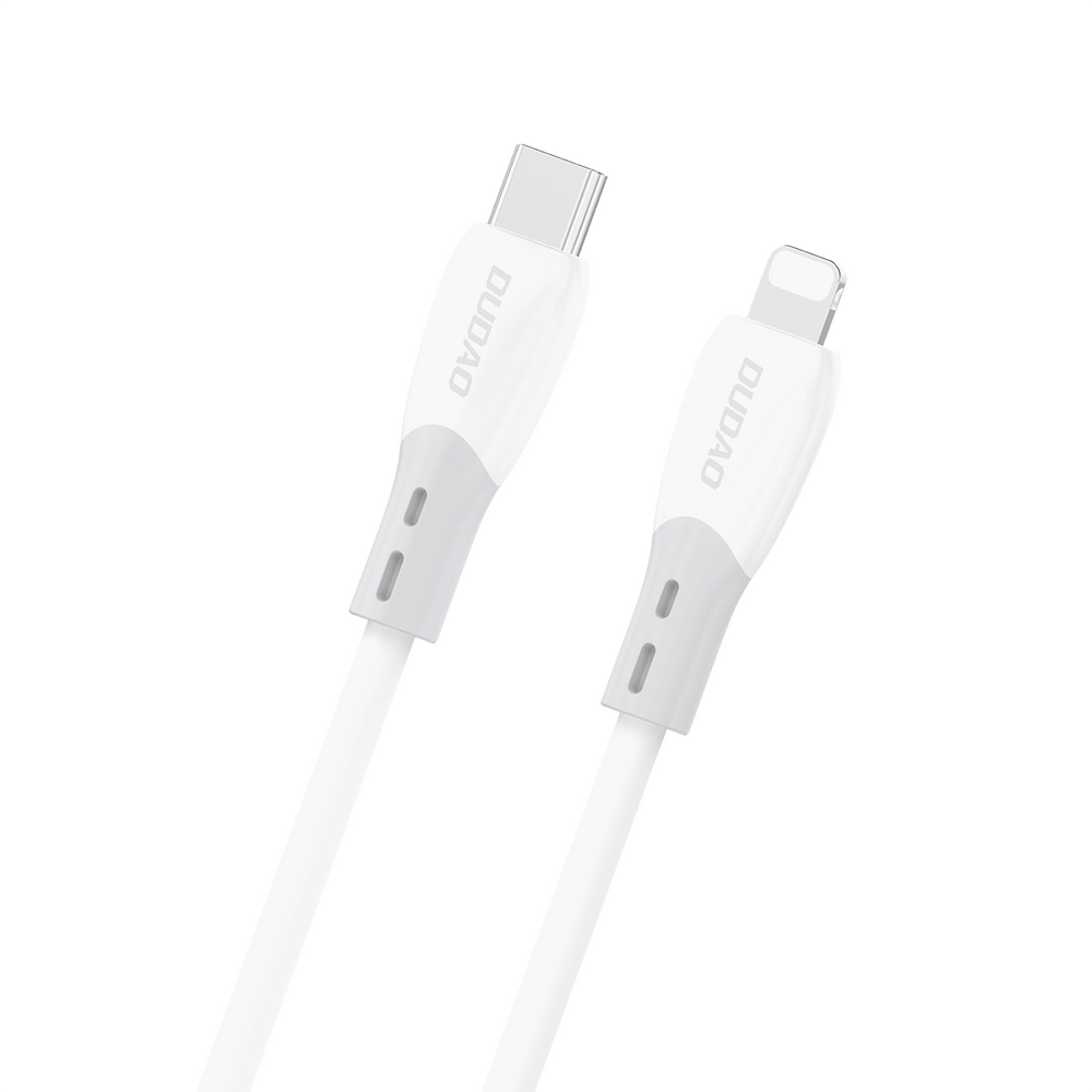 Dudao L25SX 30W USB-C - Lightning Cable with Soft Silicone Braid 2m - White_0