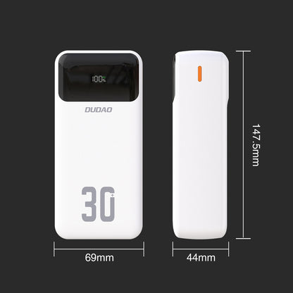 Dudao K15Max 30000mAh PD 22.5W Powerbank with USB-C and Lightning Cables - White_3