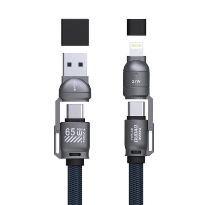 Dudao L20Max 65W 4-in-1 Cable with Lanyard USB-C to USB-C with Lightning and USB-A Adapters - Blue_2