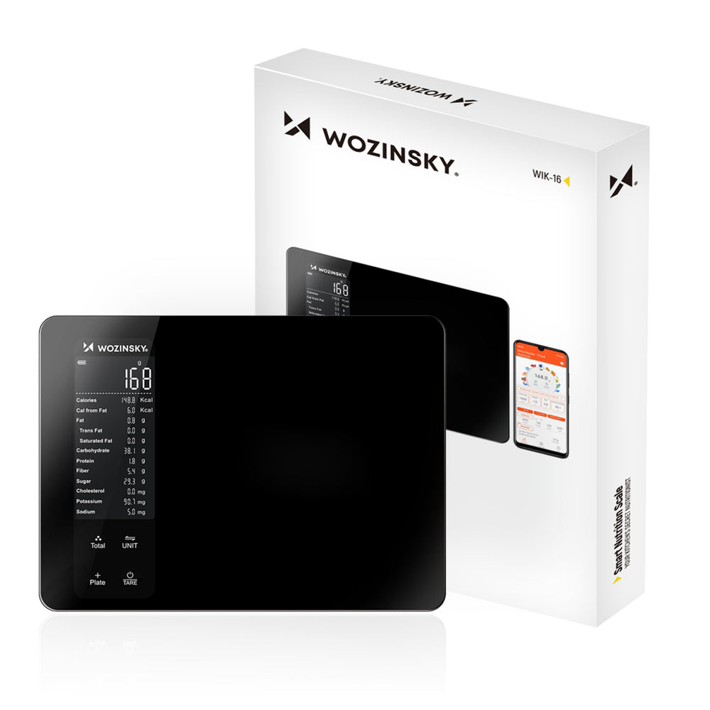 Wozinsky WIK-16 Smart Kitchen Scale with Digital Display, Bluetooth App - Black_0