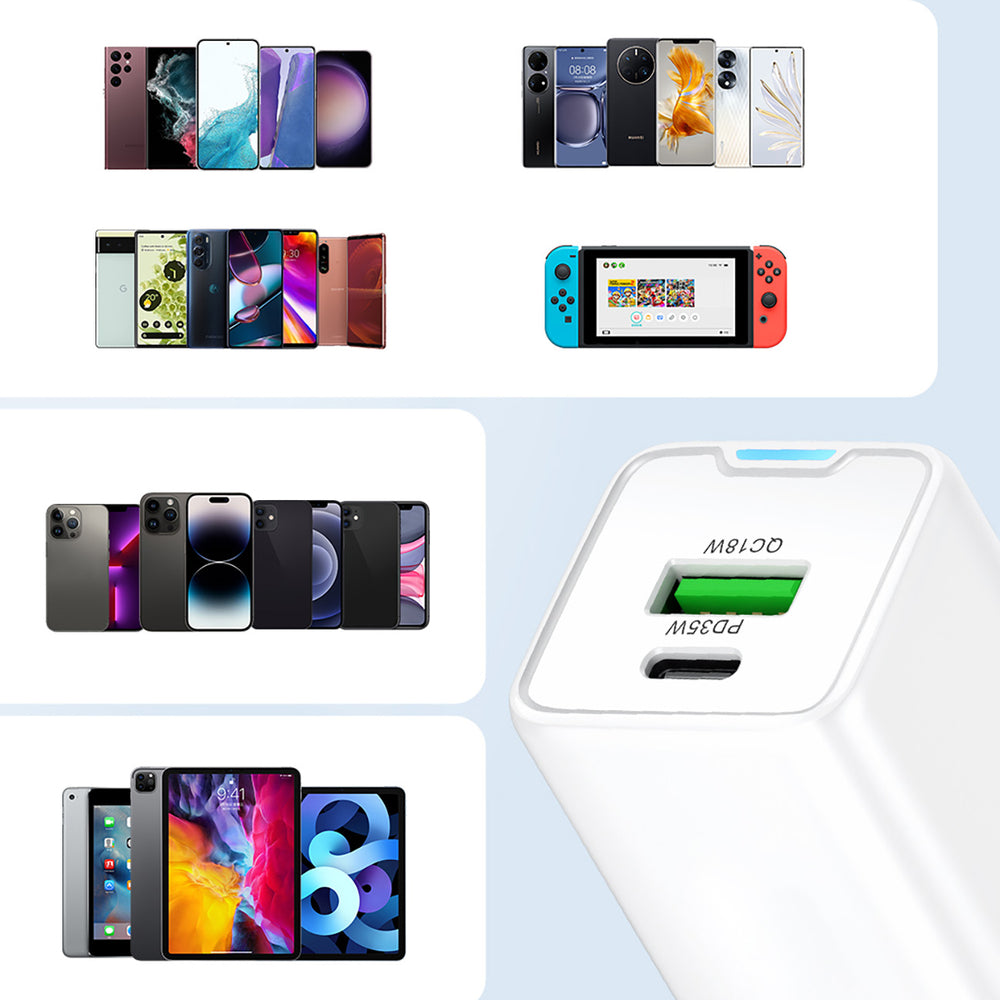Wozinsky WWC-35W GaN USB-A + USB-C Wall Charger - White_9