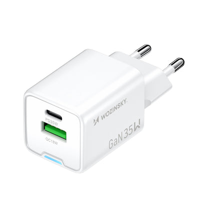 Wozinsky WWC-35W GaN USB-A + USB-C Wall Charger - White_1