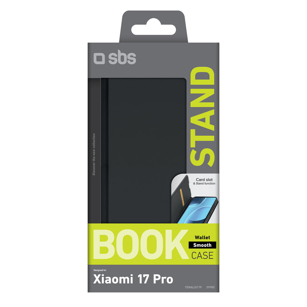 SBS Wallet Smooth Case for Xiaomi 17 Pro with Flip - Black_1