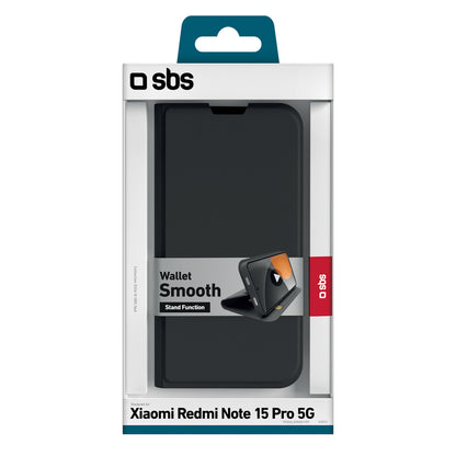 SBS Wallet Smooth Case for Xiaomi Redmi Note 15 Pro with Flip - Black_1