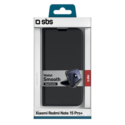 SBS Wallet Smooth Case for Xiaomi Redmi Note 15 Pro+ with Flip - Black_1