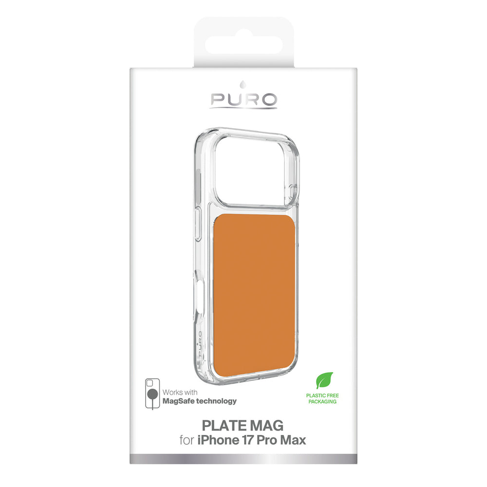 Puro Plate Mag Case for iPhone 17 Pro Max Compatible with MagSafe - Orange_1