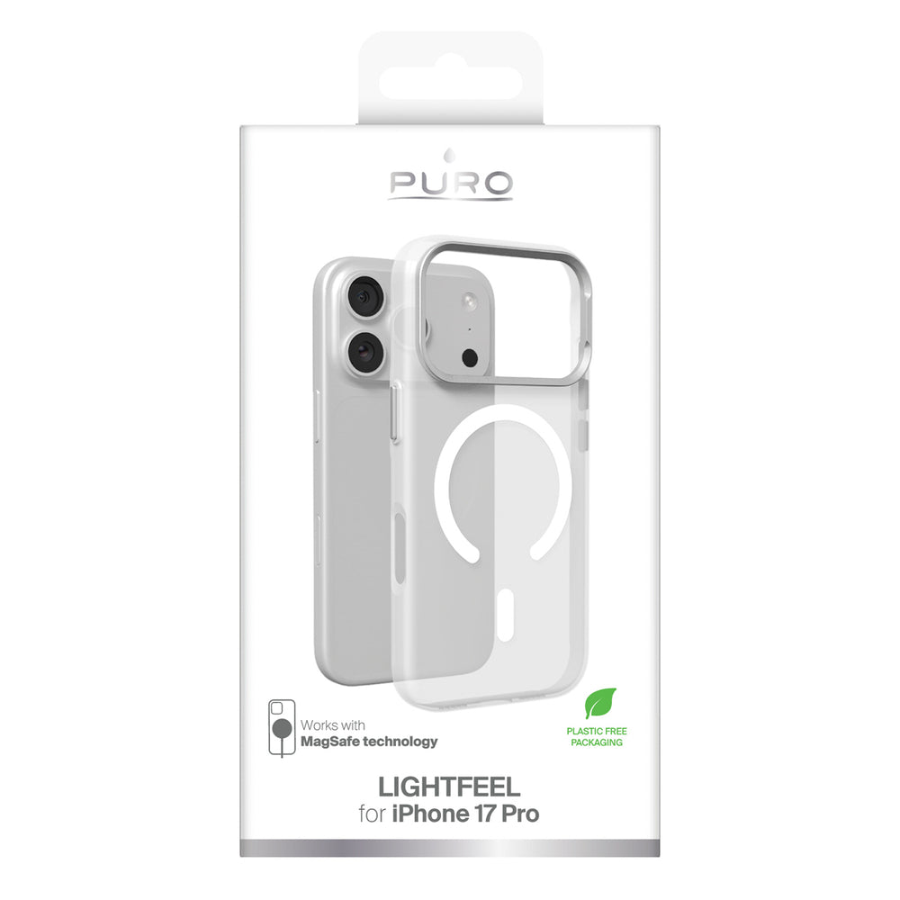 Puro Lightfeel iPhone 17 Pro Case Compatible with MagSafe - Transparent and White_1