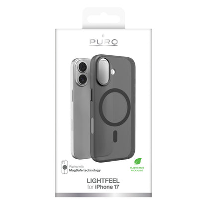 Puro Lightfeel case for iPhone 17 compatible with MagSafe - transparent and black_1