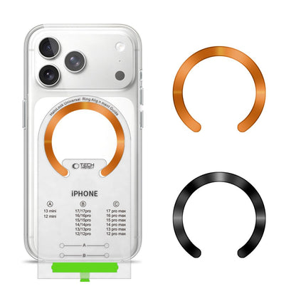 Tech-Protect MMP-210 MagSafe 2-Pack Magnetic Ring - Orange / Black_0