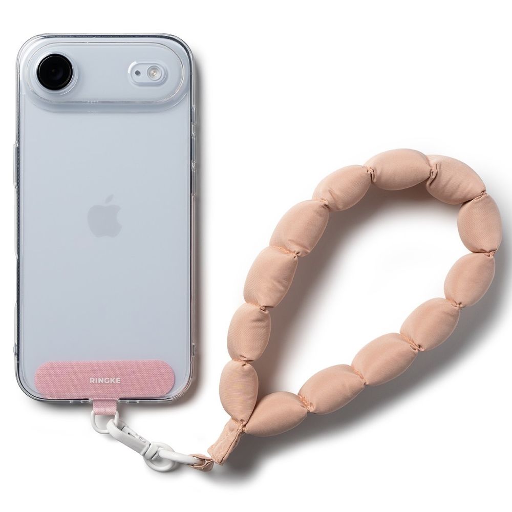Ringke Holder &amp; Puffer Hand Strap Phone Lanyard - Pink_0