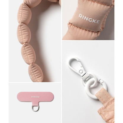 Ringke Holder &amp; Puffer Hand Strap Phone Lanyard - Pink_1
