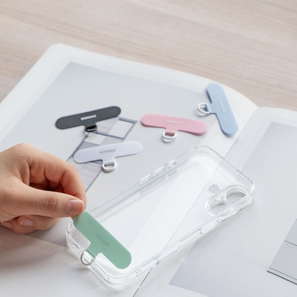 Ringke Holder &amp; Puffer Hand Strap Phone Lanyard - Pink_5