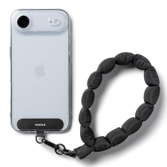 Ringke Holder &amp; Puffer Hand Strap Phone Lanyard - Black_0