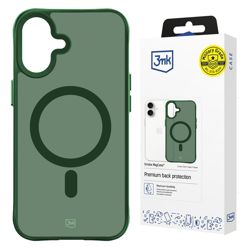 3mk Smoke MagCase for iPhone 16 - Green-Translucent_0
